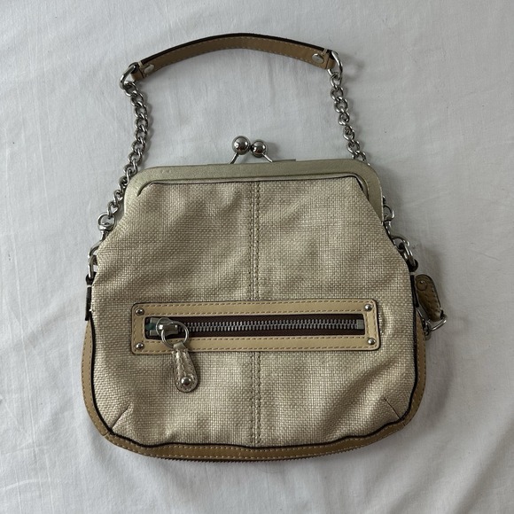 Coach Limited Edition Bonnie Cashin Woven Straw Kisslock Demi bag chain strap - Picture 1 of 16